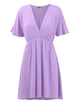 WDR 1338 Women's Airy Short Sleeve Kimono Style Deep V Neck Dress Top