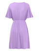 WDR 1338 Women's Airy Short Sleeve Kimono Style Deep V Neck Dress Top