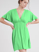 WDR 1338 Women's Airy Short Sleeve Kimono Style Deep V Neck Dress Top
