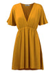 WDR 1338 Women's Airy Short Sleeve Kimono Style Deep V Neck Dress Top