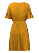 WDR 1338 Women's Airy Short Sleeve Kimono Style Deep V Neck Dress Top