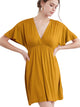 WDR 1338 Women's Airy Short Sleeve Kimono Style Deep V Neck Dress Top