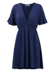 WDR 1338 Women's Airy Short Sleeve Kimono Style Deep V Neck Dress Top