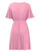 WDR 1338 Women's Airy Short Sleeve Kimono Style Deep V Neck Dress Top