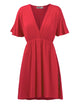 WDR 1338 Women's Airy Short Sleeve Kimono Style Deep V Neck Dress Top