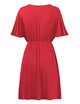 WDR 1338 Women's Airy Short Sleeve Kimono Style Deep V Neck Dress Top