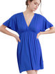 WDR 1338 Women's Airy Short Sleeve Kimono Style Deep V Neck Dress Top