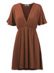 WDR 1338 Women's Airy Short Sleeve Kimono Style Deep V Neck Dress Top