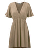 WDR 1338 Women's Airy Short Sleeve Kimono Style Deep V Neck Dress Top