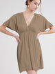 WDR 1338 Women's Airy Short Sleeve Kimono Style Deep V Neck Dress Top