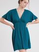WDR 1338 Women's Airy Short Sleeve Kimono Style Deep V Neck Dress Top