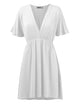 WDR 1338 Women's Airy Short Sleeve Kimono Style Deep V Neck Dress Top