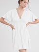 WDR 1338 Women's Airy Short Sleeve Kimono Style Deep V Neck Dress Top