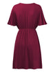 WDR 1338 Women's Airy Short Sleeve Kimono Style Deep V Neck Dress Top