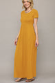 WDR2284 Womens Short Sleeve Loose Plain Casual Long Maxi Dresses with Pockets