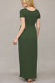 WDR2284 Womens Short Sleeve Loose Plain Casual Long Maxi Dresses with Pockets