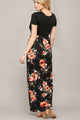 WDR2284 Womens Short Sleeve Loose Plain Casual Long Maxi Dresses with Pockets