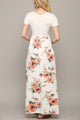 WDR2284 Womens Short Sleeve Loose Plain Casual Long Maxi Dresses with Pockets
