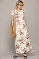 WDR2284 Womens Short Sleeve Loose Plain Casual Long Maxi Dresses with Pockets