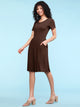 WDR2304  Women's Comfy Casual Short Sleeve Flowy Dresses Loose Plain Dress with Pockets