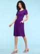 WDR2304  Women's Comfy Casual Short Sleeve Flowy Dresses Loose Plain Dress with Pockets