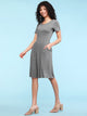 WDR2304  Women's Comfy Casual Short Sleeve Flowy Dresses Loose Plain Dress with Pockets