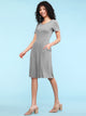 WDR2304  Women's Comfy Casual Short Sleeve Flowy Dresses Loose Plain Dress with Pockets