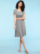 WDR2304  Women's Comfy Casual Short Sleeve Flowy Dresses Loose Plain Dress with Pockets