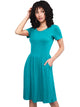 WDR2304  Women's Comfy Casual Short Sleeve Flowy Dresses Loose Plain Dress with Pockets