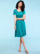 WDR2304  Women's Comfy Casual Short Sleeve Flowy Dresses Loose Plain Dress with Pockets