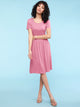 WDR2304  Women's Comfy Casual Short Sleeve Flowy Dresses Loose Plain Dress with Pockets