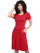 WDR2304  Women's Comfy Casual Short Sleeve Flowy Dresses Loose Plain Dress with Pockets
