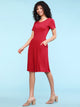 WDR2304  Women's Comfy Casual Short Sleeve Flowy Dresses Loose Plain Dress with Pockets