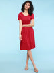 WDR2304  Women's Comfy Casual Short Sleeve Flowy Dresses Loose Plain Dress with Pockets