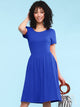 WDR2304  Women's Comfy Casual Short Sleeve Flowy Dresses Loose Plain Dress with Pockets