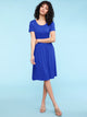WDR2304  Women's Comfy Casual Short Sleeve Flowy Dresses Loose Plain Dress with Pockets