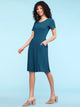 WDR2304  Women's Comfy Casual Short Sleeve Flowy Dresses Loose Plain Dress with Pockets