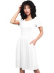 WDR2304  Women's Comfy Casual Short Sleeve Flowy Dresses Loose Plain Dress with Pockets