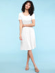 WDR2304  Women's Comfy Casual Short Sleeve Flowy Dresses Loose Plain Dress with Pockets