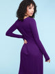 WDR2305 Women's Comfy Casual Long Sleeve Flowy Dresses Loose Plain Dress with Pockets