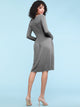 WDR2305 Women's Comfy Casual Long Sleeve Flowy Dresses Loose Plain Dress with Pockets