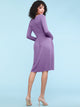 WDR2305 Women's Comfy Casual Long Sleeve Flowy Dresses Loose Plain Dress with Pockets