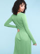 WDR2305 Women's Comfy Casual Long Sleeve Flowy Dresses Loose Plain Dress with Pockets