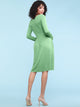 WDR2305 Women's Comfy Casual Long Sleeve Flowy Dresses Loose Plain Dress with Pockets