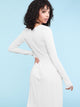 WDR2305 Women's Comfy Casual Long Sleeve Flowy Dresses Loose Plain Dress with Pockets