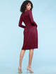 WDR2305 Women's Comfy Casual Long Sleeve Flowy Dresses Loose Plain Dress with Pockets