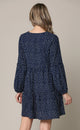 WDR2351 Women's Long Sleeve V neck Casual Loose Flowy Swing Shift Dress