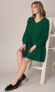 WDR2354 Women Short Sleeve Tunic Dress V Neck Casual Loose Flowy Swing Shift Dresses