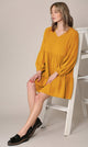 WDR2354 Women Short Sleeve Tunic Dress V Neck Casual Loose Flowy Swing Shift Dresses