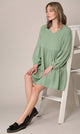 WDR2354 Women Short Sleeve Tunic Dress V Neck Casual Loose Flowy Swing Shift Dresses